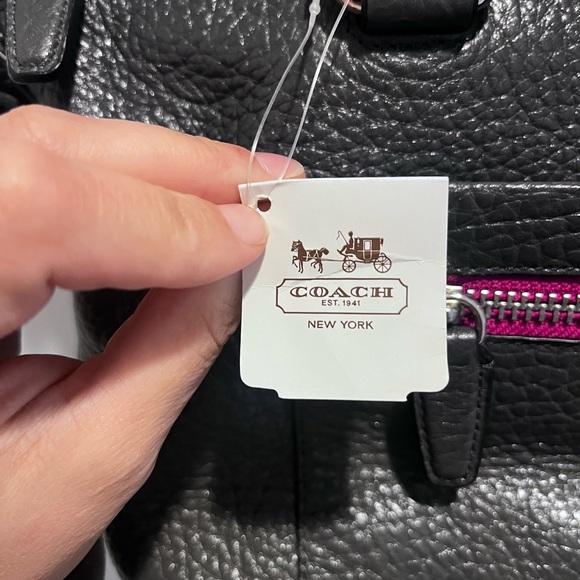 Coach NWT Legacy Textured Leather Molly Satchel 21140 Silver/Graphite Berry - Picture 2 of 12